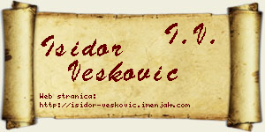 Isidor Vesković vizit kartica